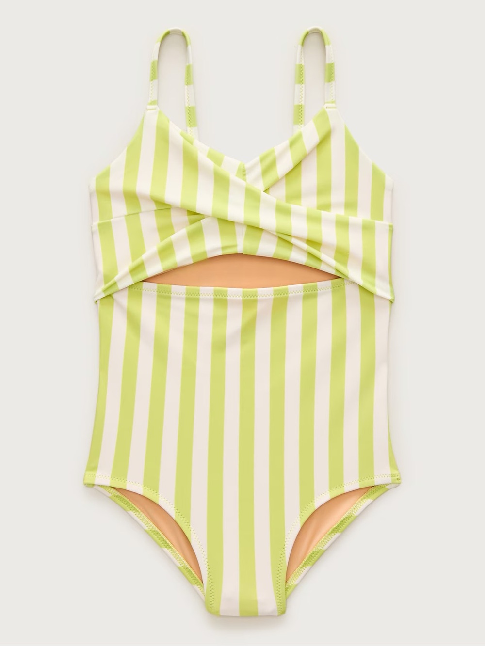 J.Crew Girls' twist-front one-piece swimsuit in melon zest